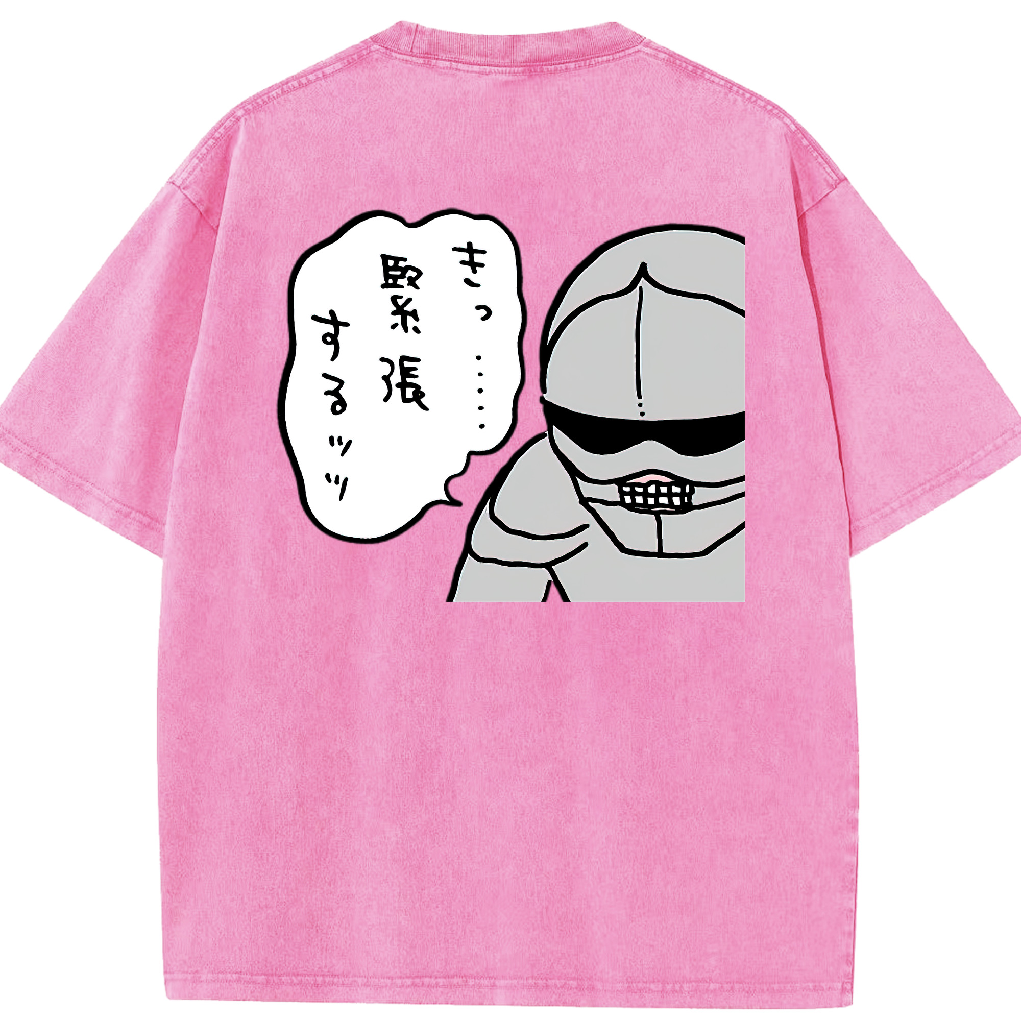 （画像用） ちいかわ 労働の鎧さん Chii-kawa Mr. Armor of Labor 綿100% ヴィンテージ風 半袖Tシャツ（背面プリント）